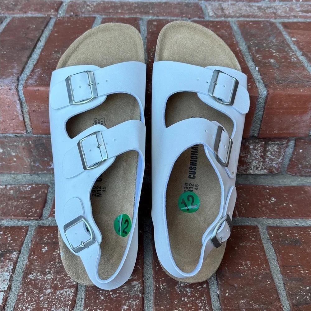 Cushionaire Leland Light Blue Double Buckle Comfort Footbed Sandals Mens Size 12